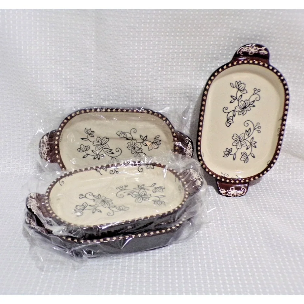 Temptations‎ by tara Floral Lace KFI-XNG-936844 Ramekin Dish w/Lids Set of 4 NEW